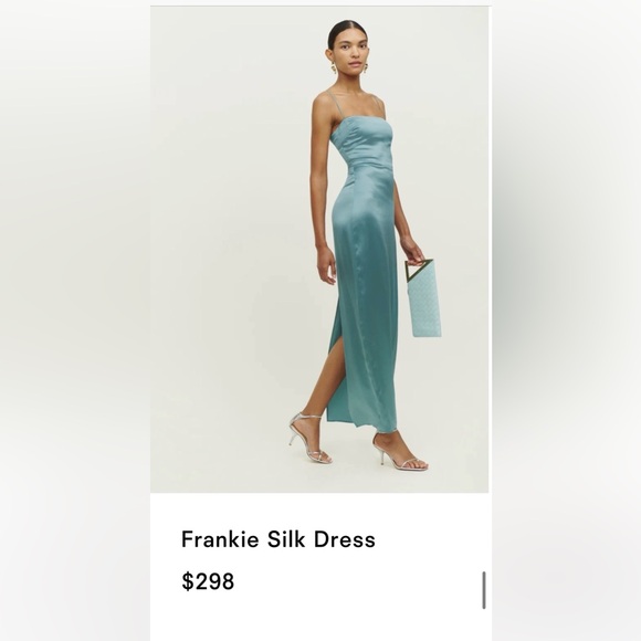 Reformation Dresses & Skirts - Reformation Frankie Silk Dress - Verdigris Blue - size 0